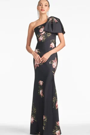Sale Sachin & Babi Aubrey Gown - Noir Blossom Noirblossom