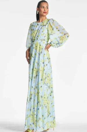 Flash Sale Sachin & Babi Bianca Gown - Sky Citrine Floral Skycitrinefloral