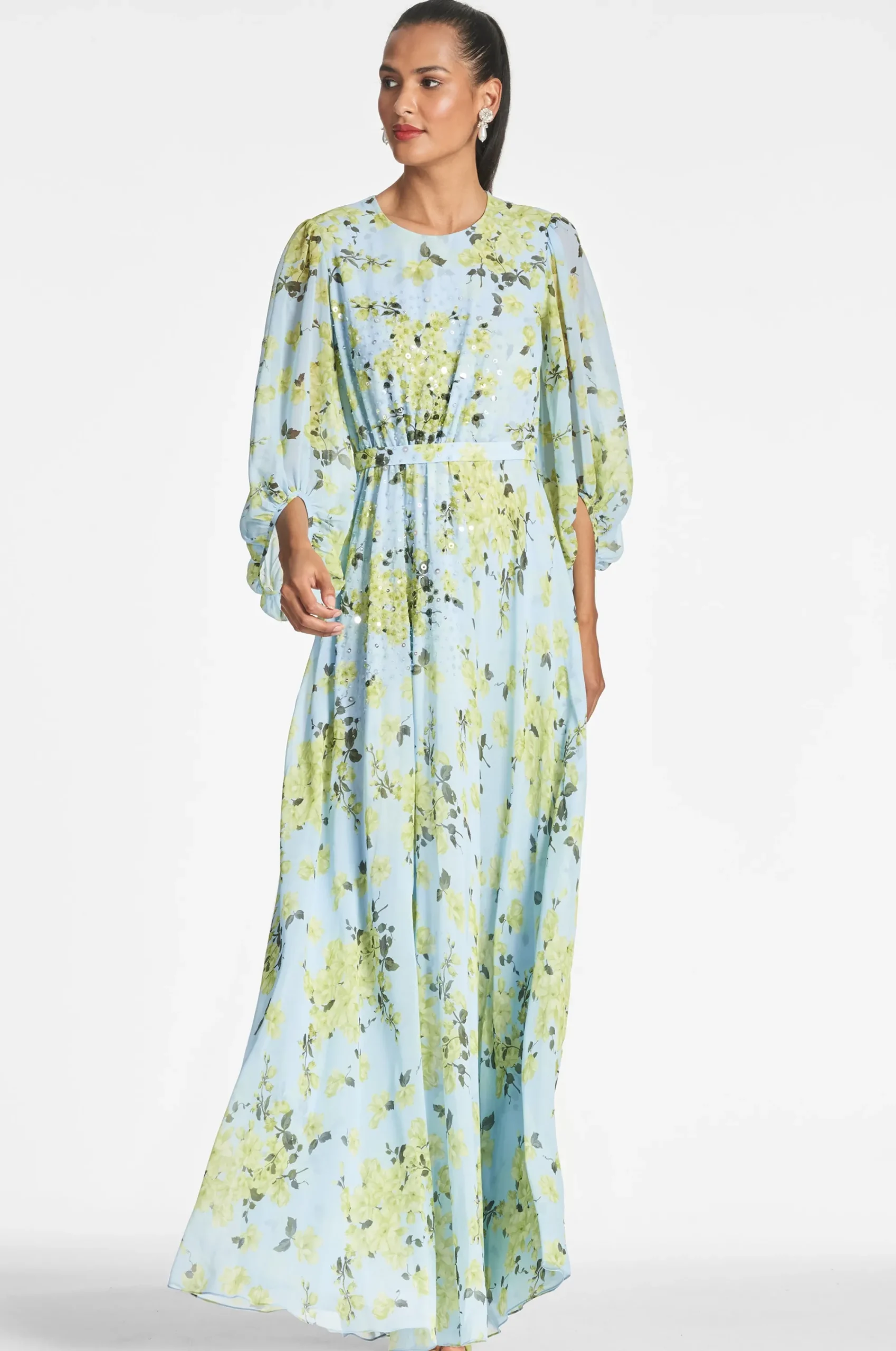 Flash Sale Sachin & Babi Bianca Gown - Sky Citrine Floral Skycitrinefloral