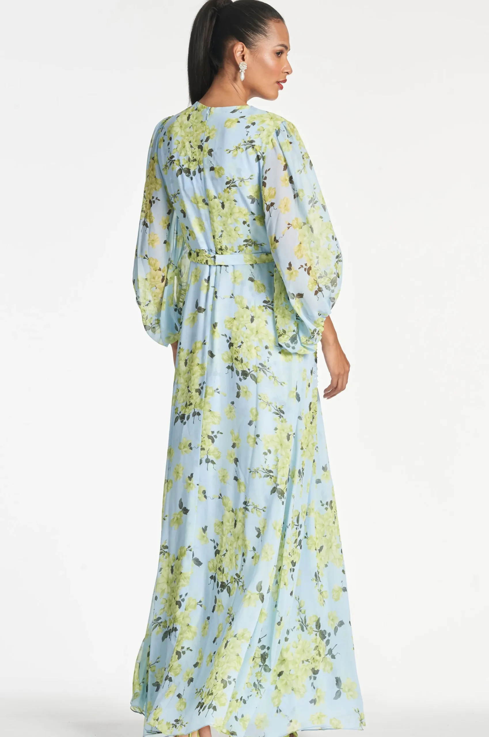 Flash Sale Sachin & Babi Bianca Gown - Sky Citrine Floral Skycitrinefloral