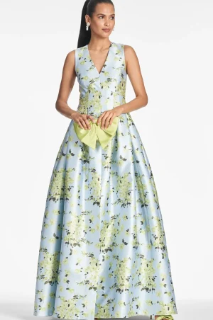 Outlet Sachin & Babi Brooke Gown - Sky Citrine Floral Skycitrinefloral