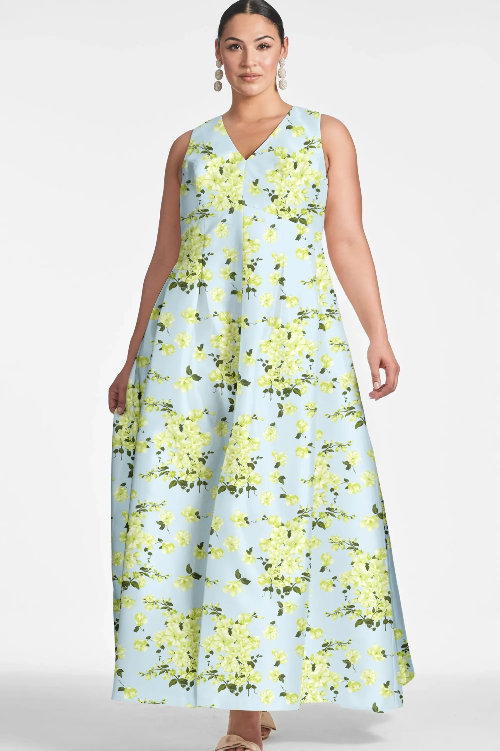 Outlet Sachin & Babi Brooke Gown - Sky Citrine Floral Skycitrinefloral