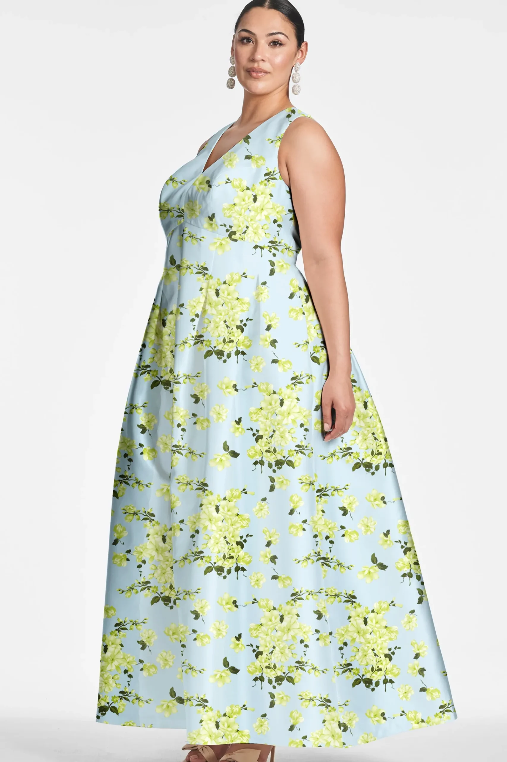 Outlet Sachin & Babi Brooke Gown - Sky Citrine Floral Skycitrinefloral
