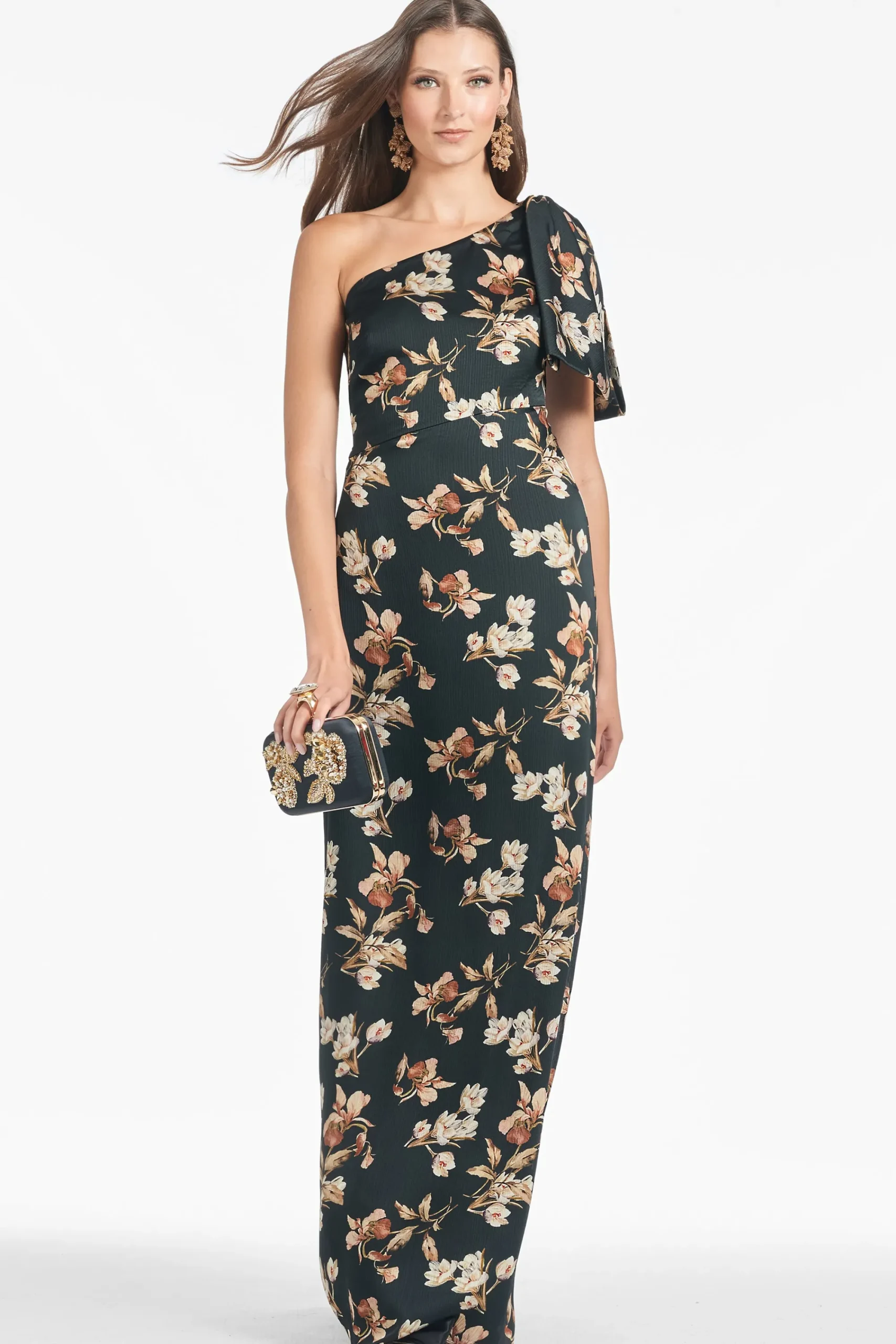Hot Sachin & Babi Chelsea Gown - Black Venetia Petal Blackvenetiapetal