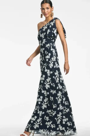 Flash Sale Sachin & Babi Chelsea Gown - Navy Venetia Petal Navyvenetiapetal