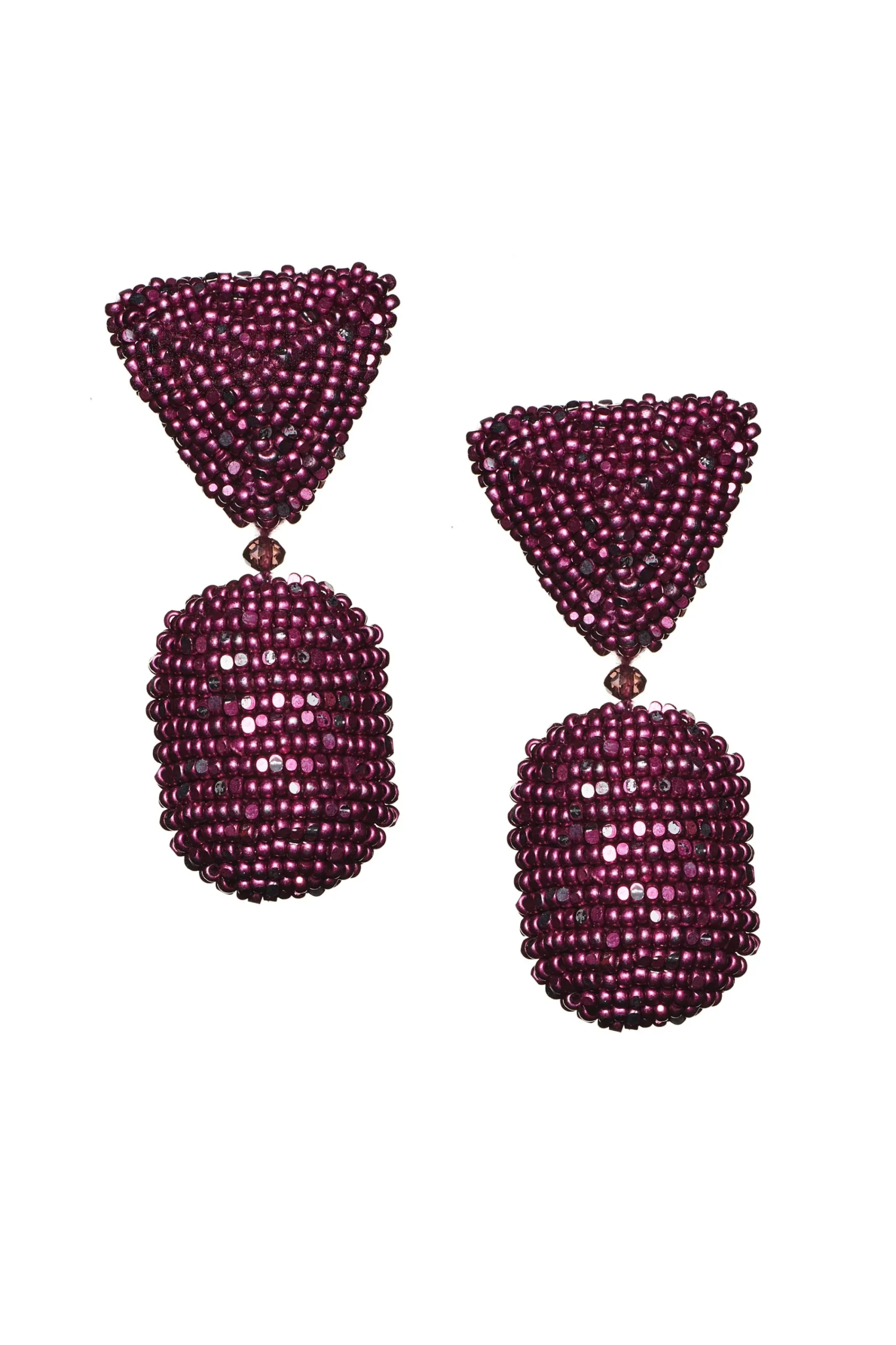 Fashion Sachin & Babi Chrystie Earrings - Metallic Faceted Beads Metallicmagenta