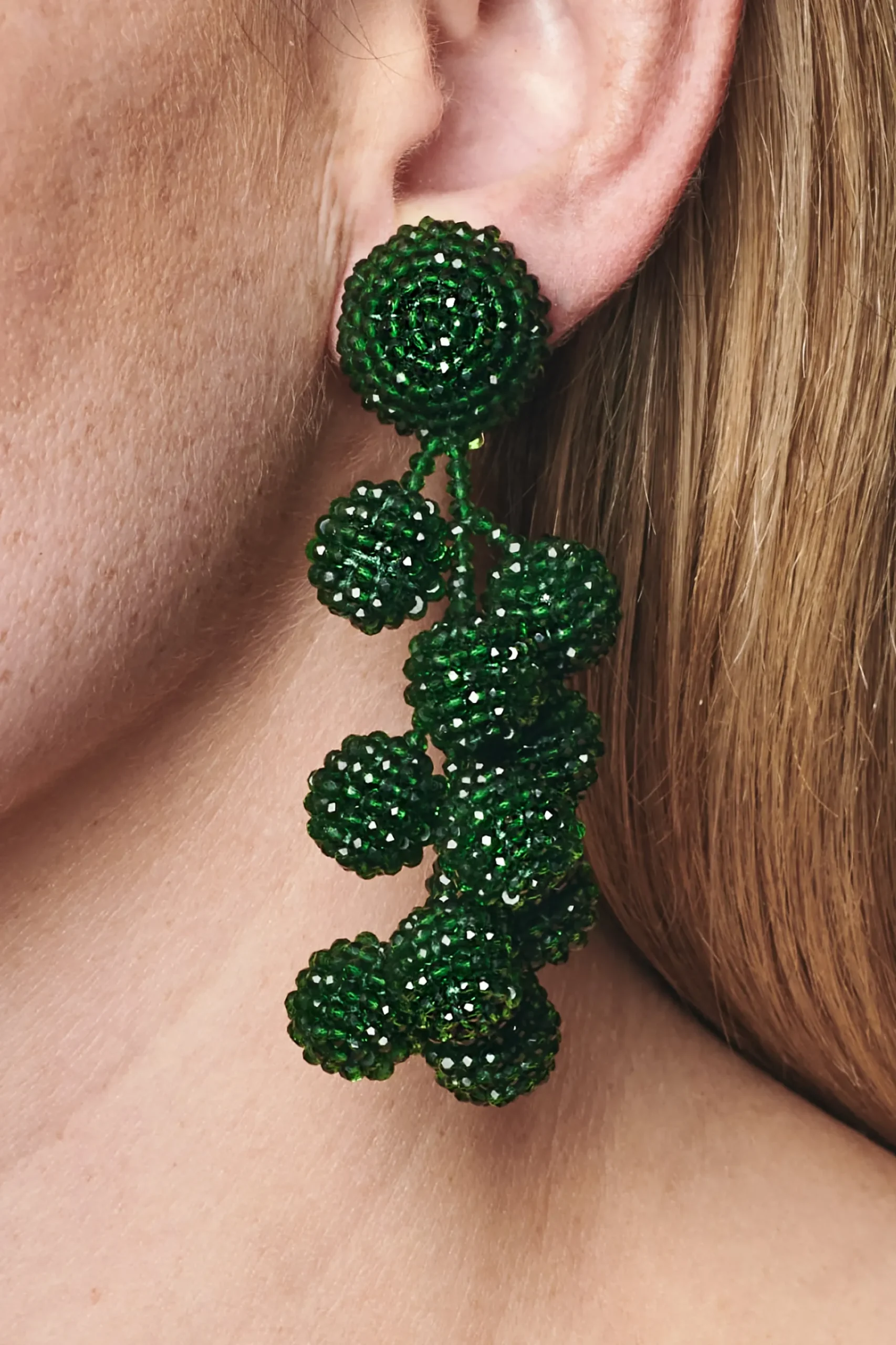 Sale Sachin & Babi Coconuts Earrings - Faceted Beads Emerald
