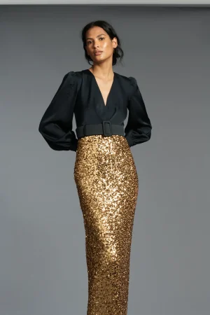 Clearance Sachin & Babi Dorinda Gown - Black/Sceptre Blacksceptre