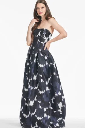 Outlet Sachin & Babi Embellished Giovanna Gown - Dark as Night Ikat Darkasnightikat