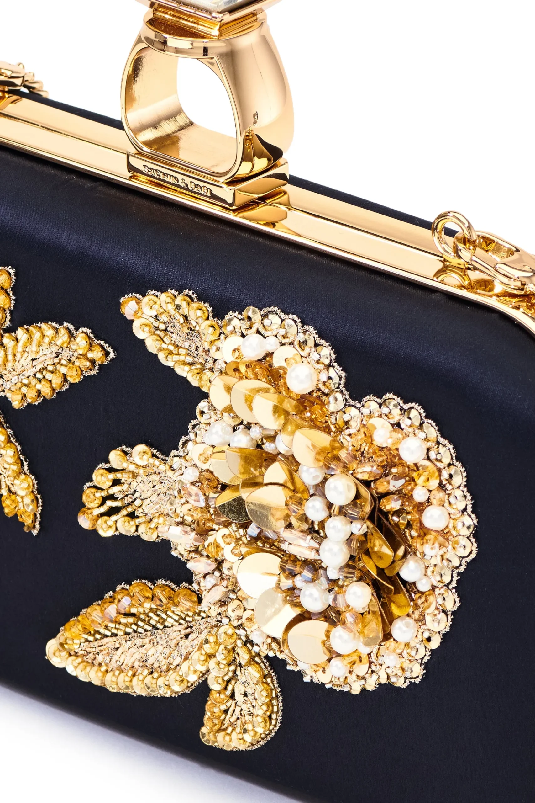 Clearance Sachin & Babi Embellished On The Rocks Clutch - Black