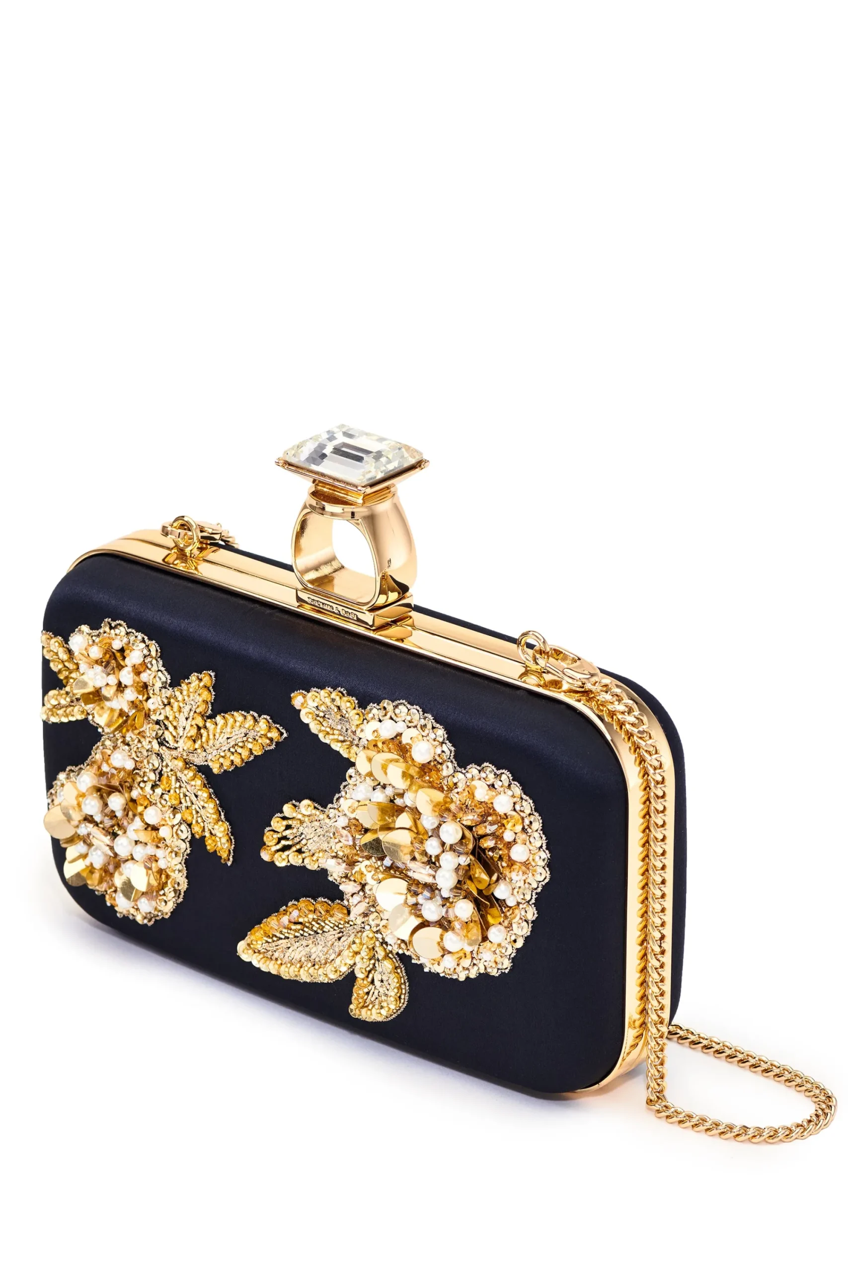 Clearance Sachin & Babi Embellished On The Rocks Clutch - Black