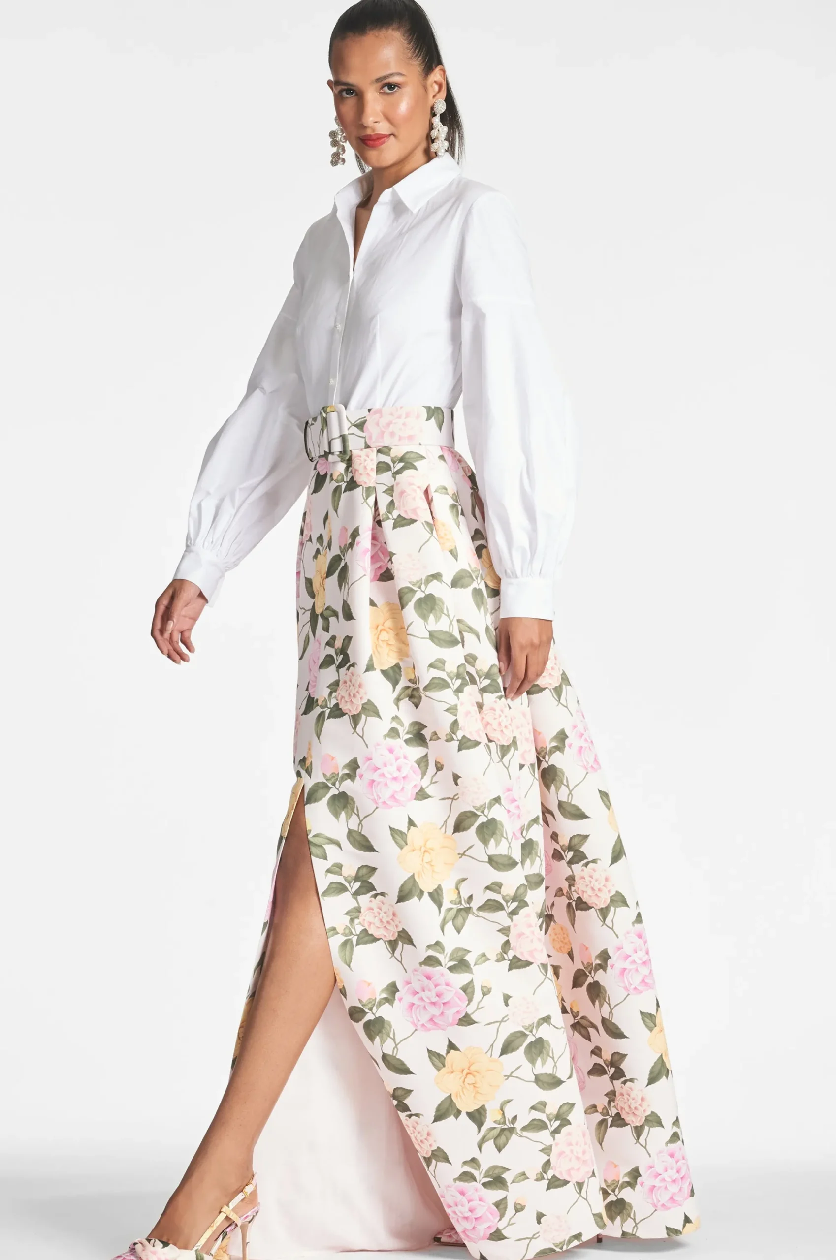 Cheap Sachin & Babi Florence Gown - White/Pink Lemonade Bouquet White/pinklemonadebouquet