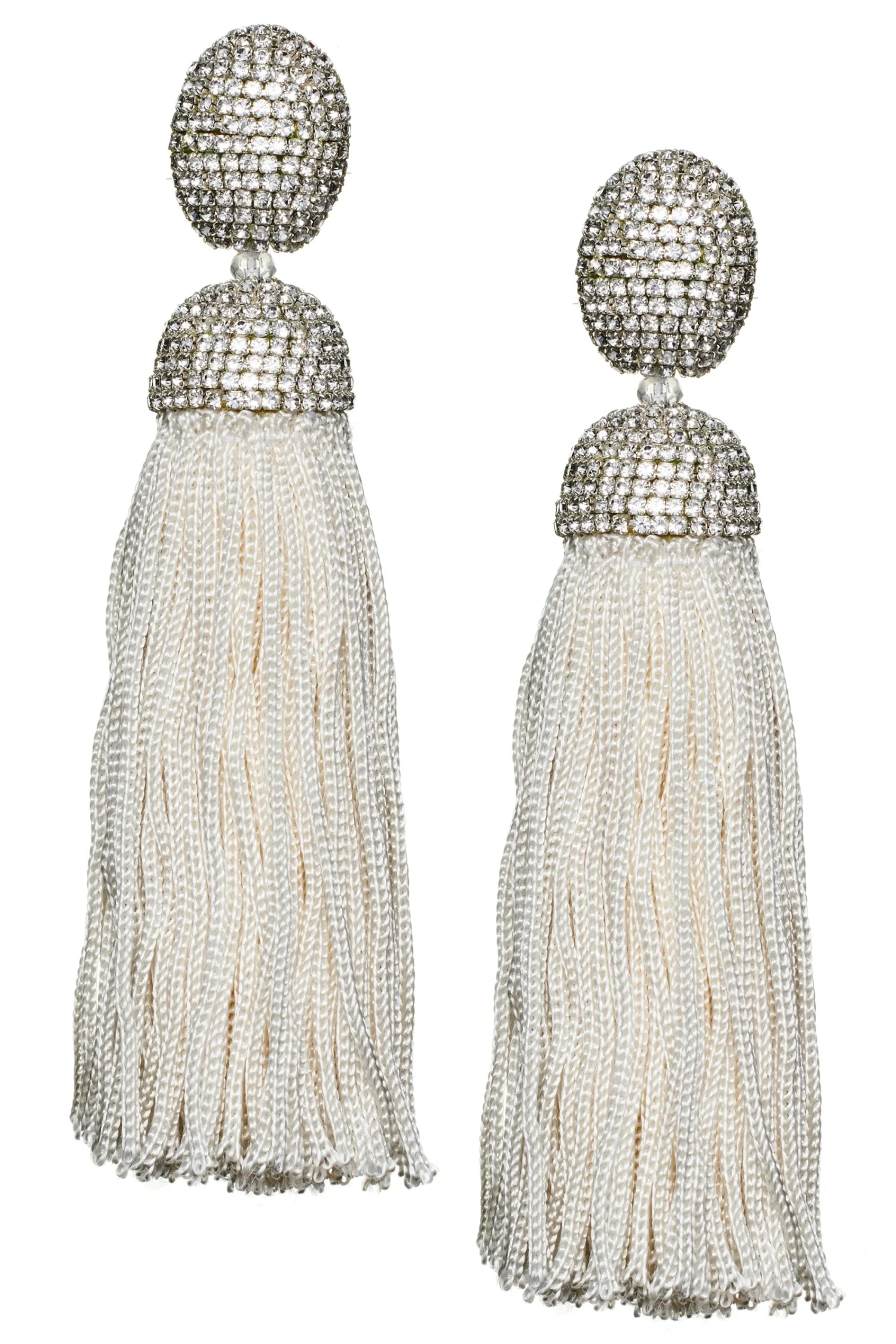Clearance Sachin & Babi Hilary Earrings - Crystals / Thread Ivory