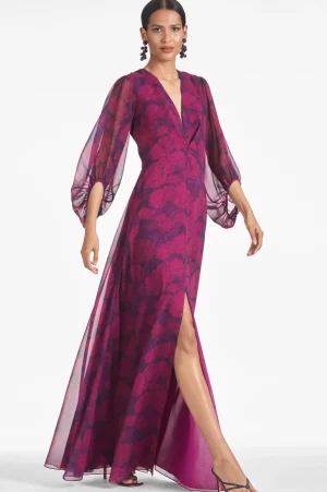 Online Sachin & Babi Jenny Gown - Magenta Bloom Magentabloom
