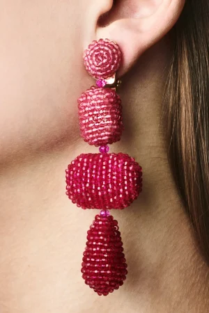 New Sachin & Babi Josephine Earrings - Faceted Beads Raspberryombre