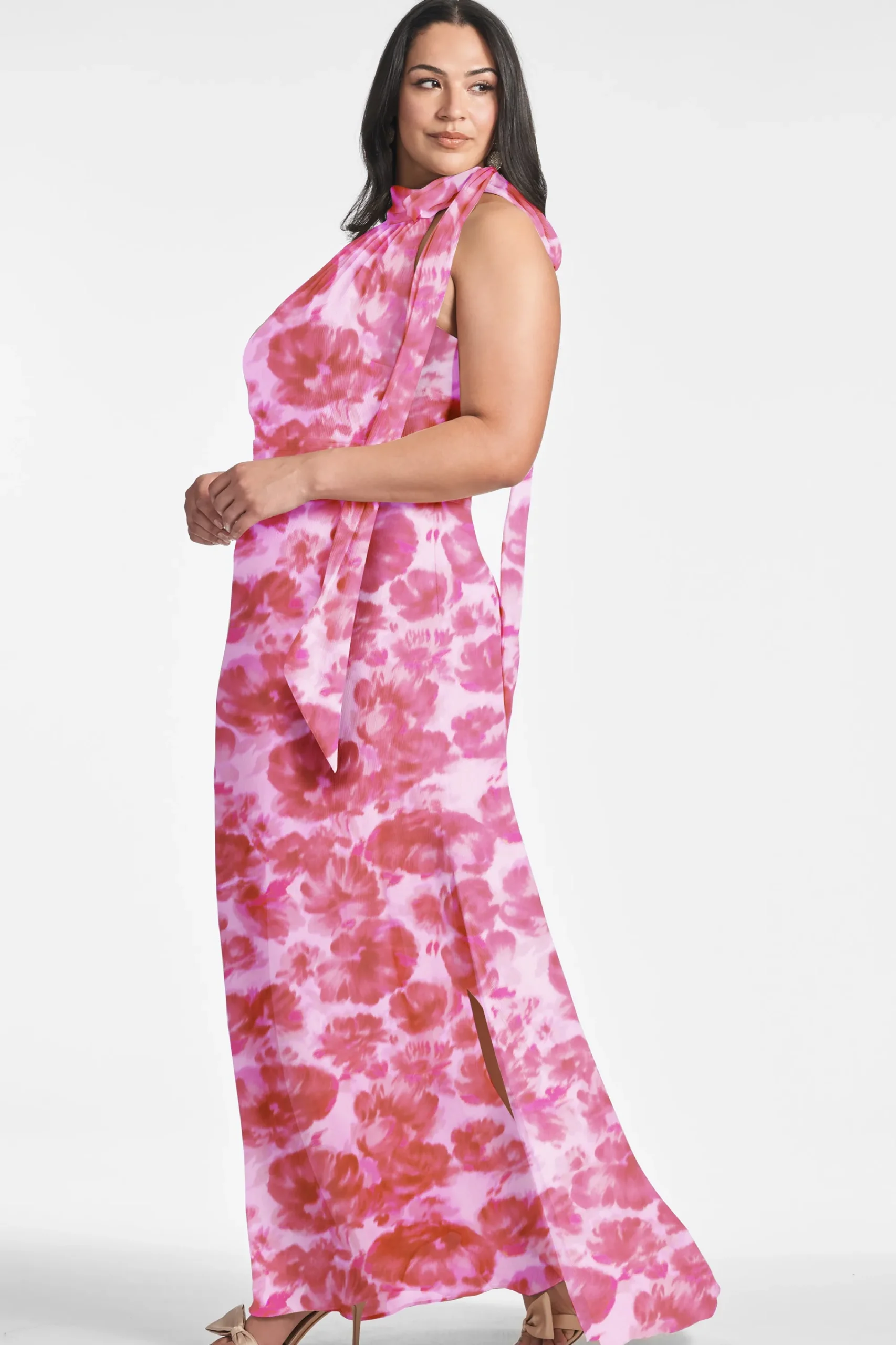 Store Sachin & Babi Kayla Gown - Pink Fantasia Bloom Pinkfantasiabloom