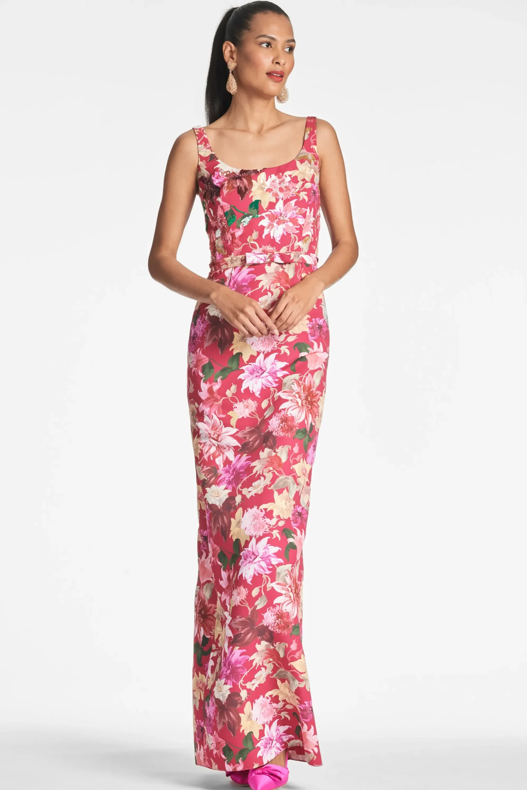 Sale Sachin & Babi Lana Gown - Deep Pink Dahlia Deeppinkdahlia