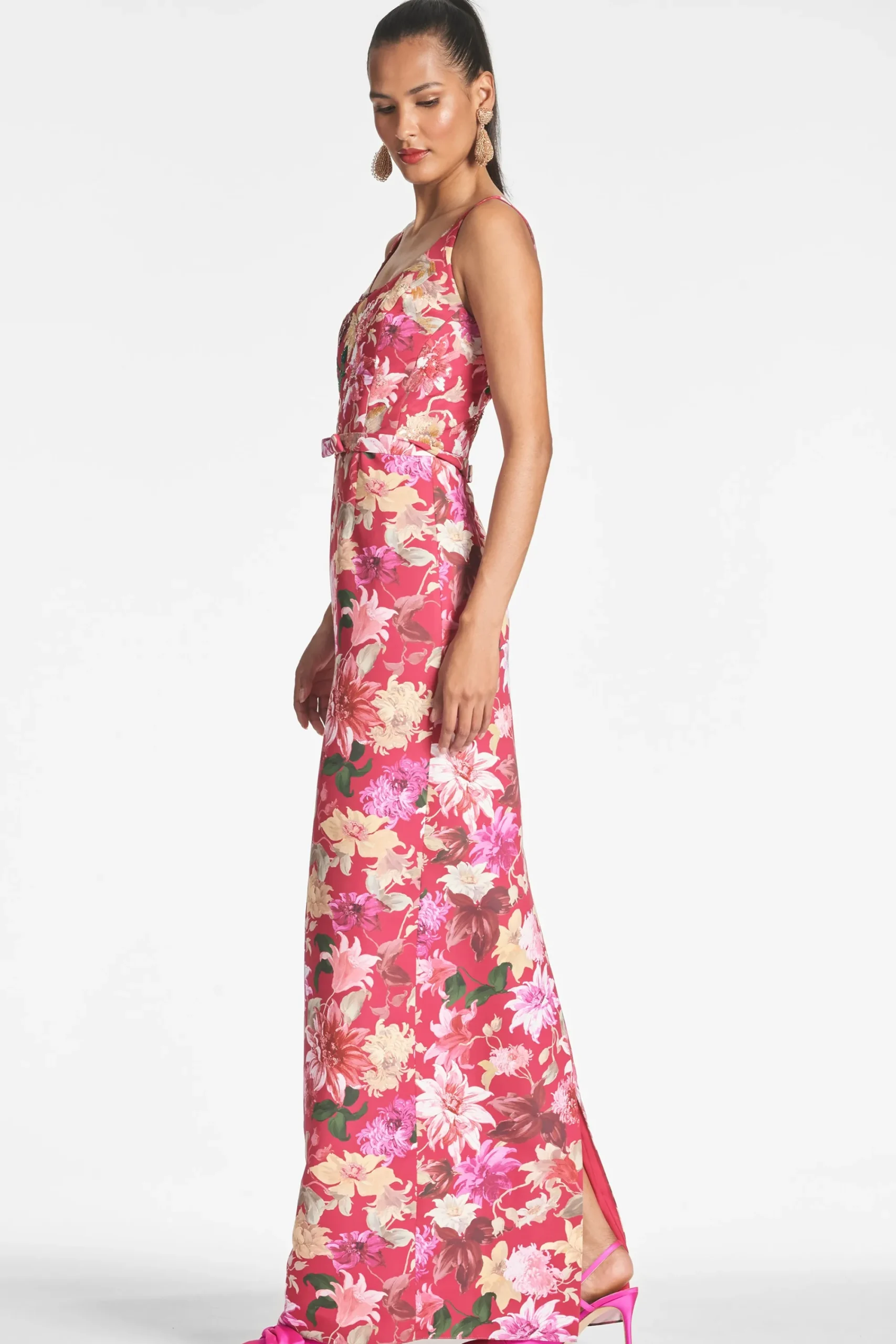 Sale Sachin & Babi Lana Gown - Deep Pink Dahlia Deeppinkdahlia