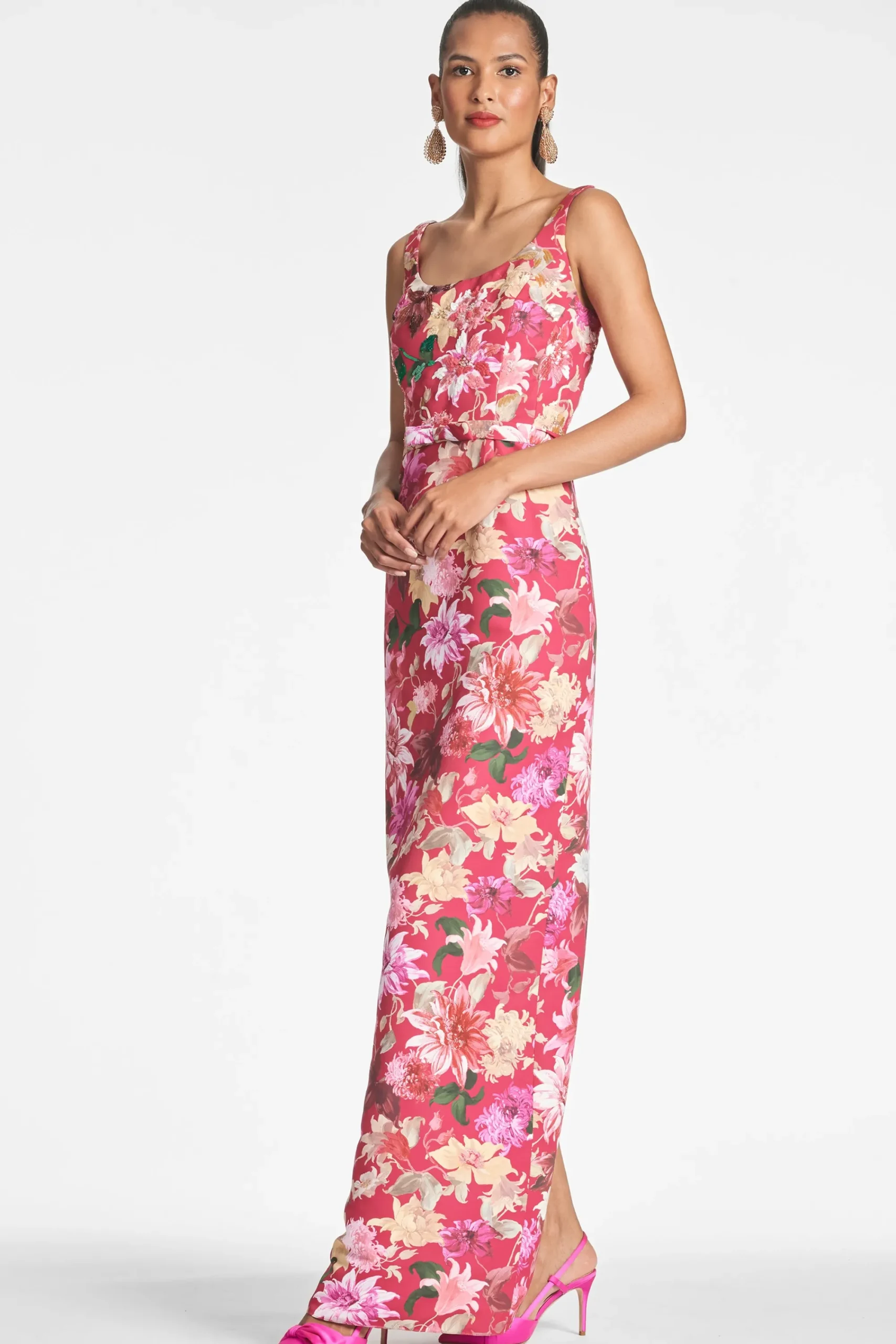 Sale Sachin & Babi Lana Gown - Deep Pink Dahlia Deeppinkdahlia