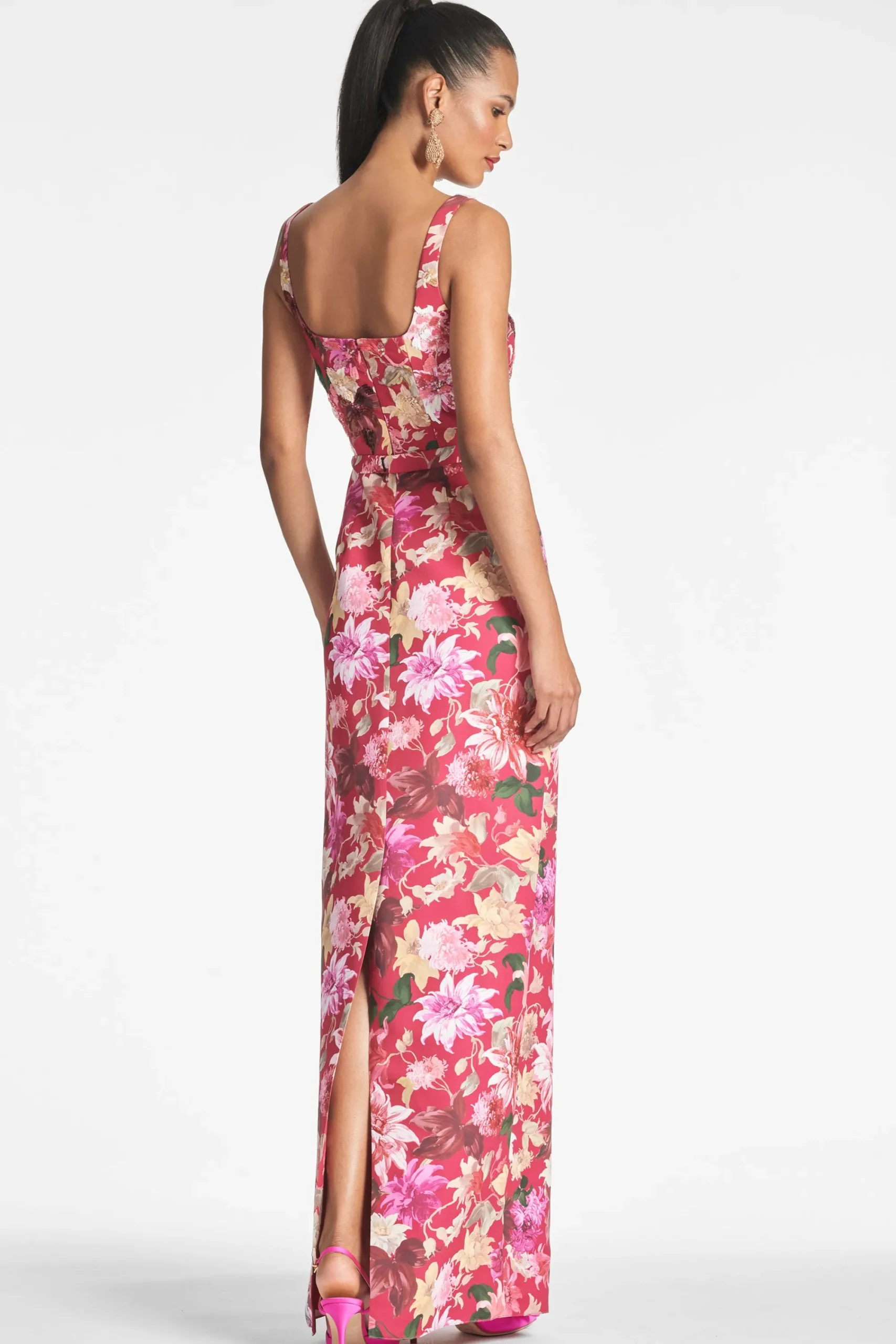 Sale Sachin & Babi Lana Gown - Deep Pink Dahlia Deeppinkdahlia