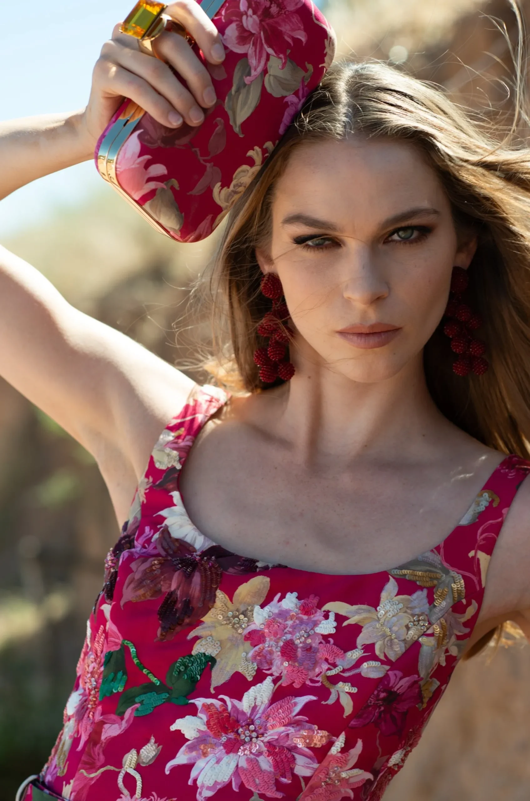 Sale Sachin & Babi Lana Gown - Deep Pink Dahlia Deeppinkdahlia