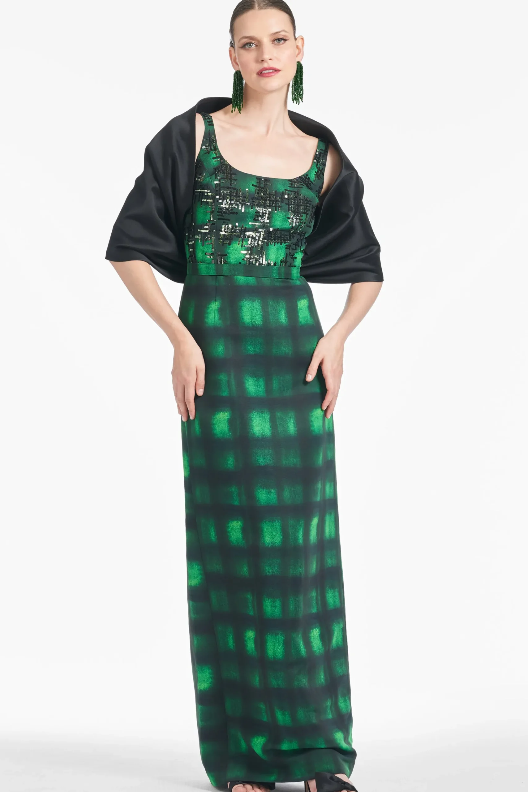 Best Sachin & Babi Lana Gown - Emerald Shibori Emeraldshobori