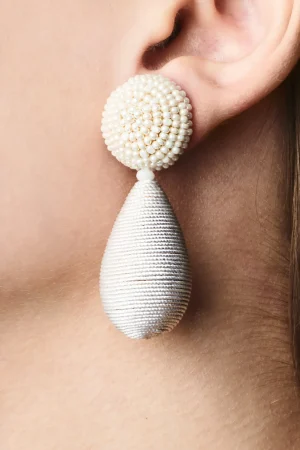 Shop Sachin & Babi Lottie Earrings - Smooth Beads / Thread Ivory