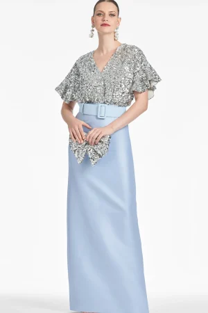 Outlet Sachin & Babi Marlene Gown - Silver/Glacial Blue Silverglacialblue