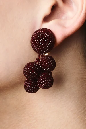 Cheap Sachin & Babi Mini Coconuts Earrings - Faceted Beads Merlot