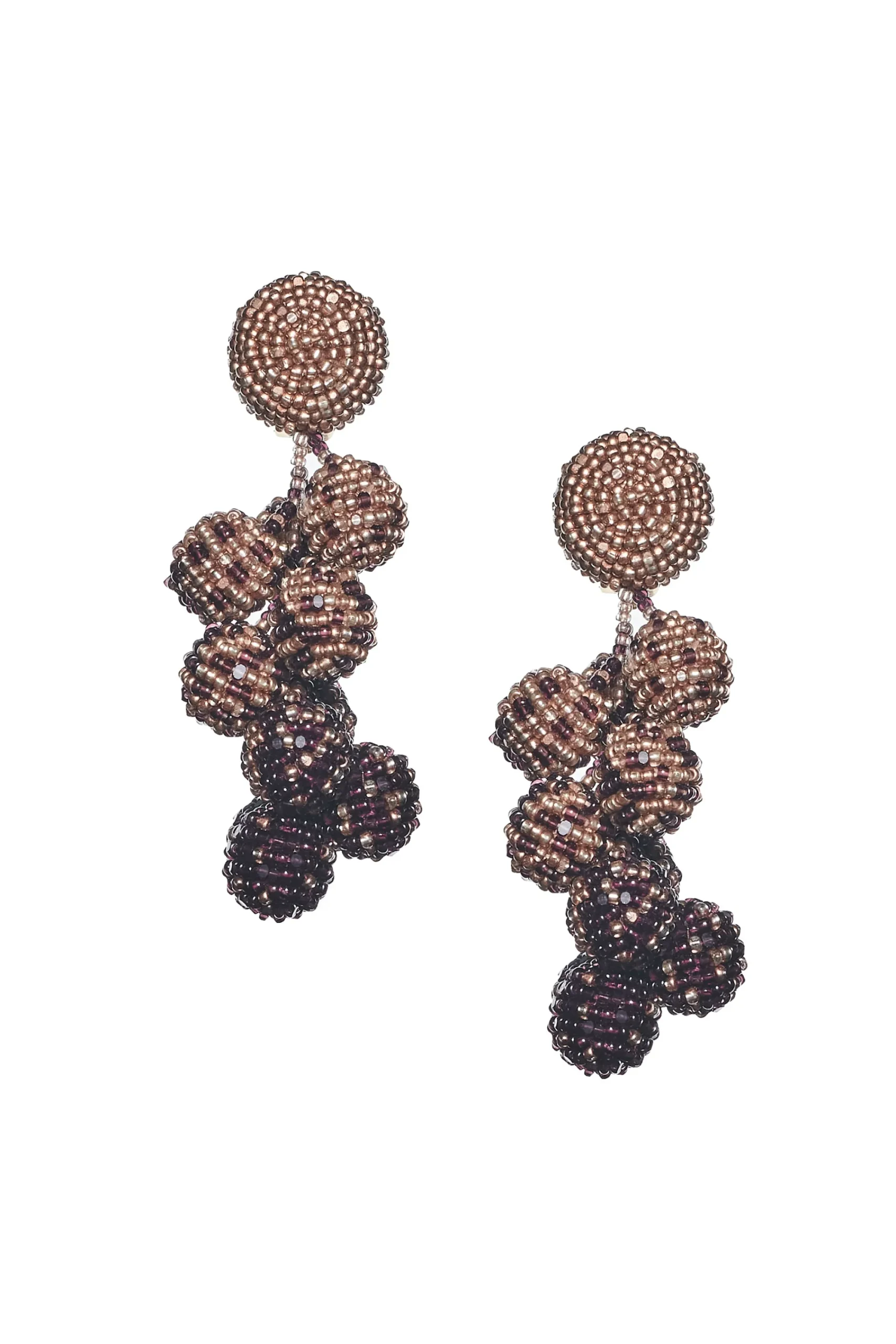 Cheap Sachin & Babi Ombre Coconuts Earrings - Smooth Beads Rosegold/aubergine