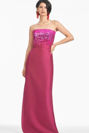 New Sachin & Babi Phaedra Gown - Rhodolite