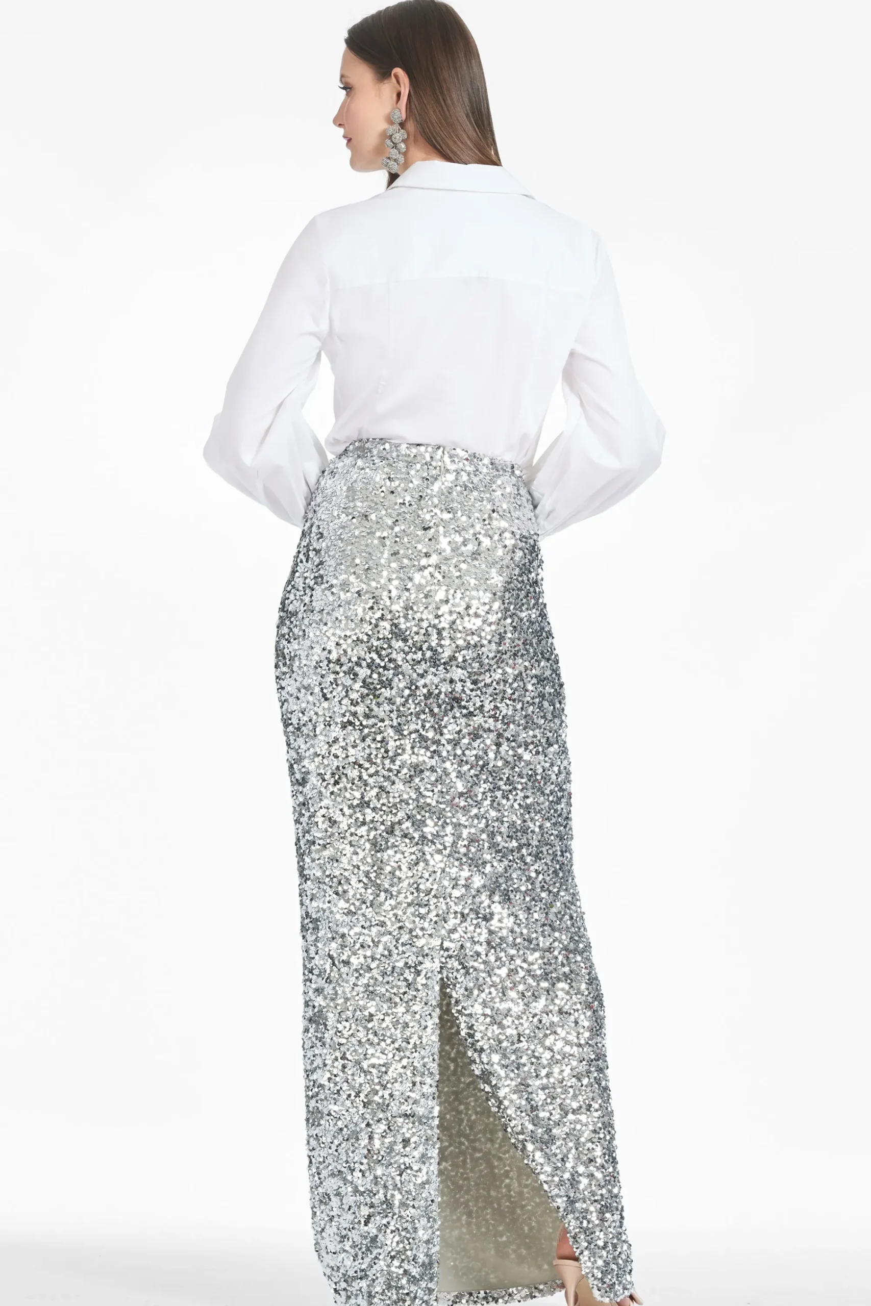 Outlet Sachin & Babi Sequin Isolde Skirt - Silver