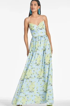 Best Sale Sachin & Babi Sienna Gown - Sky Citrine Floral Skycitrinefloral