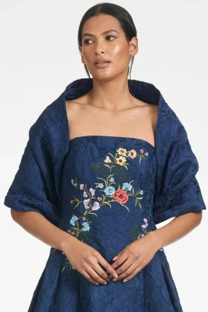 Sale Sachin & Babi The Hug Shawl - Jacquard Cloqué Midnight