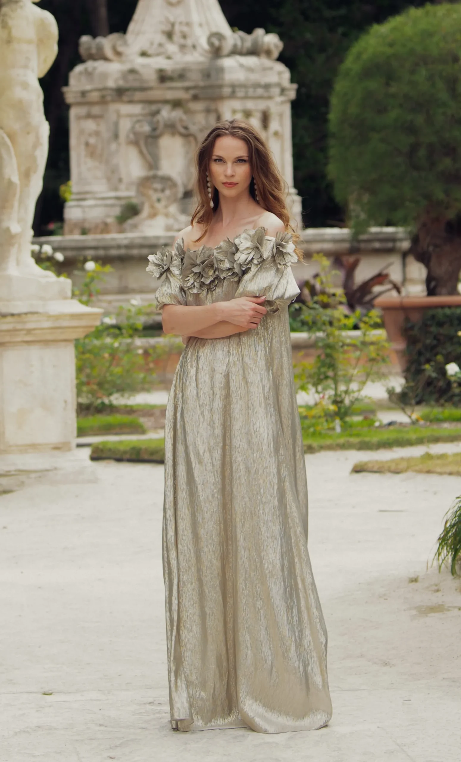 Clearance Sachin & Babi Valentina Gown - Silver