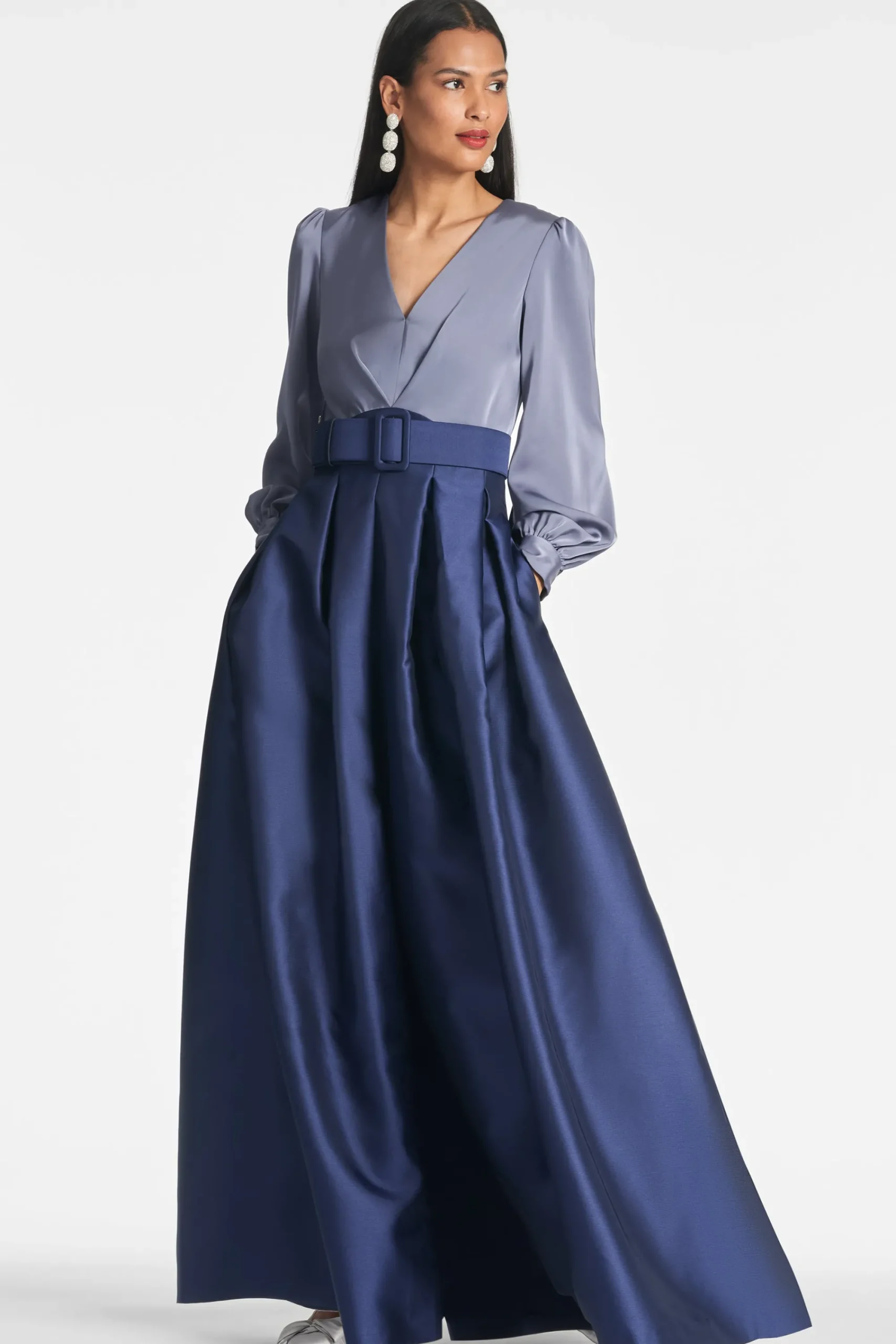 Shop Sachin & Babi Zoe Gown - Cool Grey/Night Sky Smokeyslate/nightsky