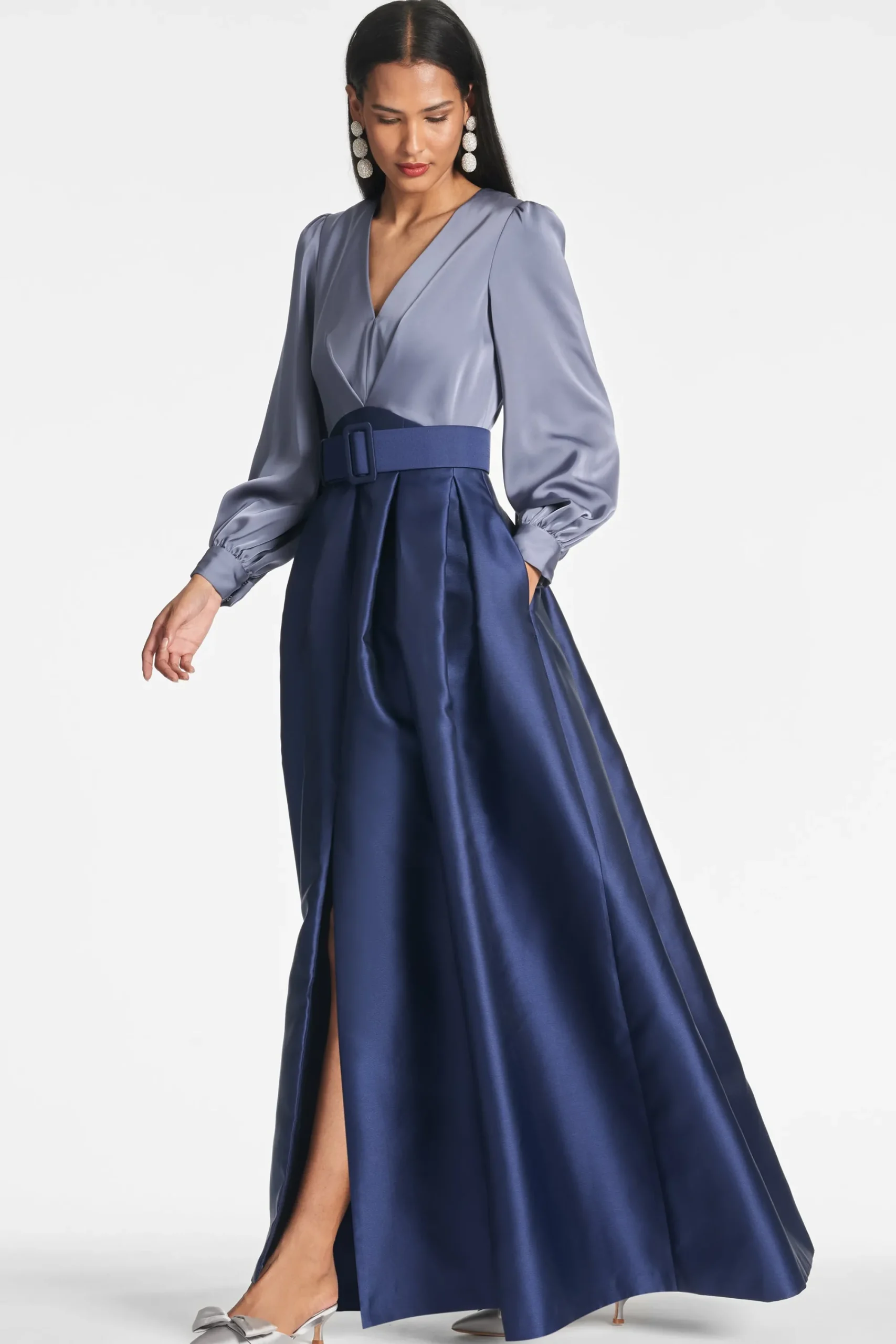 Shop Sachin & Babi Zoe Gown - Cool Grey/Night Sky Smokeyslate/nightsky