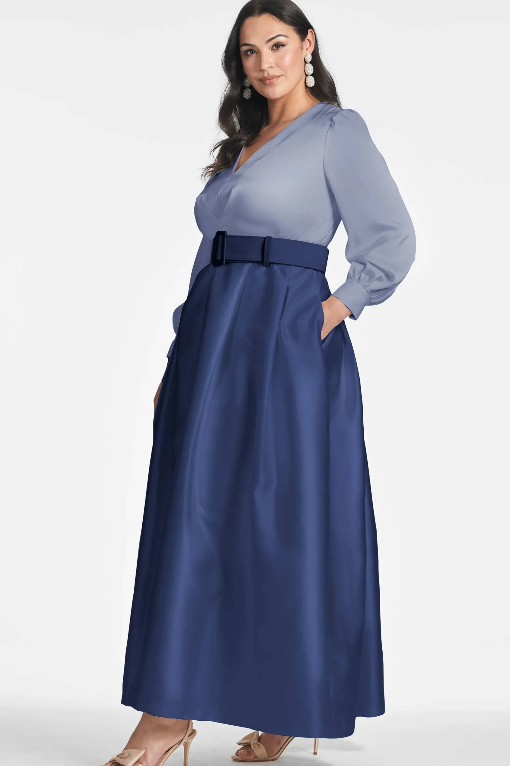 Shop Sachin & Babi Zoe Gown - Cool Grey/Night Sky Smokeyslate/nightsky