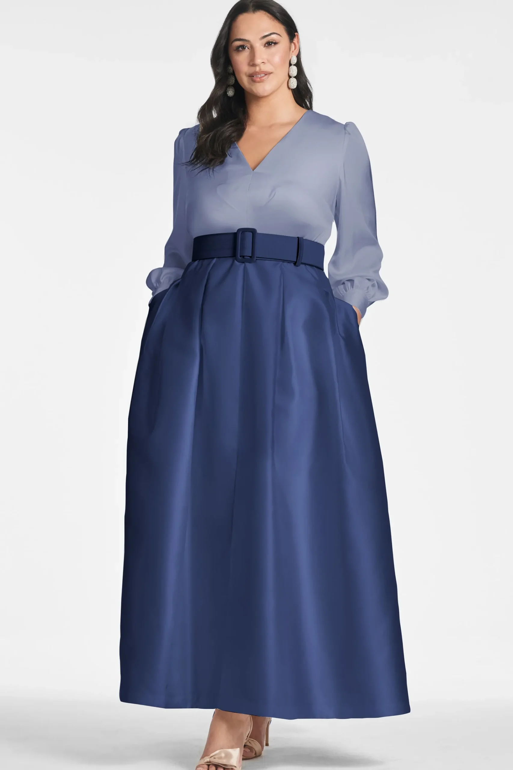 Shop Sachin & Babi Zoe Gown - Cool Grey/Night Sky Smokeyslate/nightsky