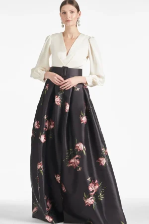Flash Sale Sachin & Babi Zoe Gown - Ivory/Noir Blossom Ivory/noirblossom