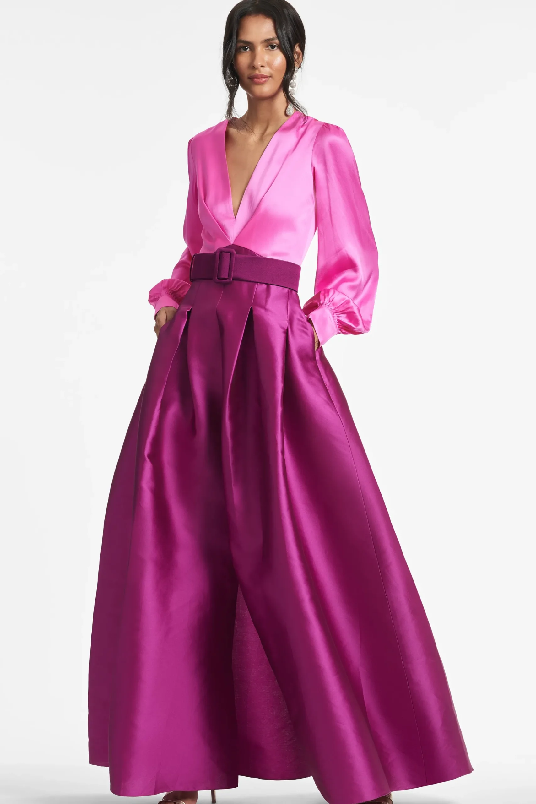 Store Sachin & Babi Zoe Gown - Pink/Magenta Pink&magenta