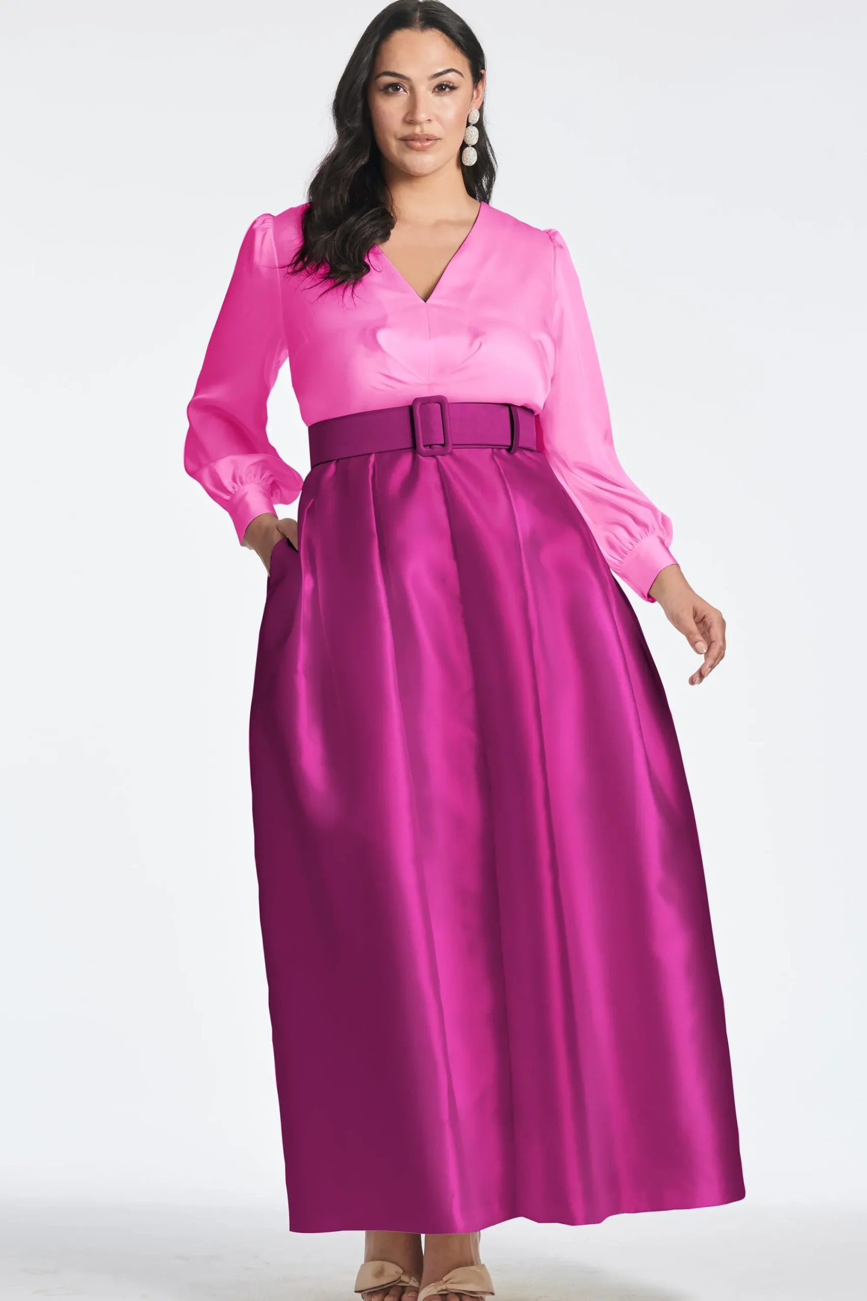 Store Sachin & Babi Zoe Gown - Pink/Magenta Pink&magenta