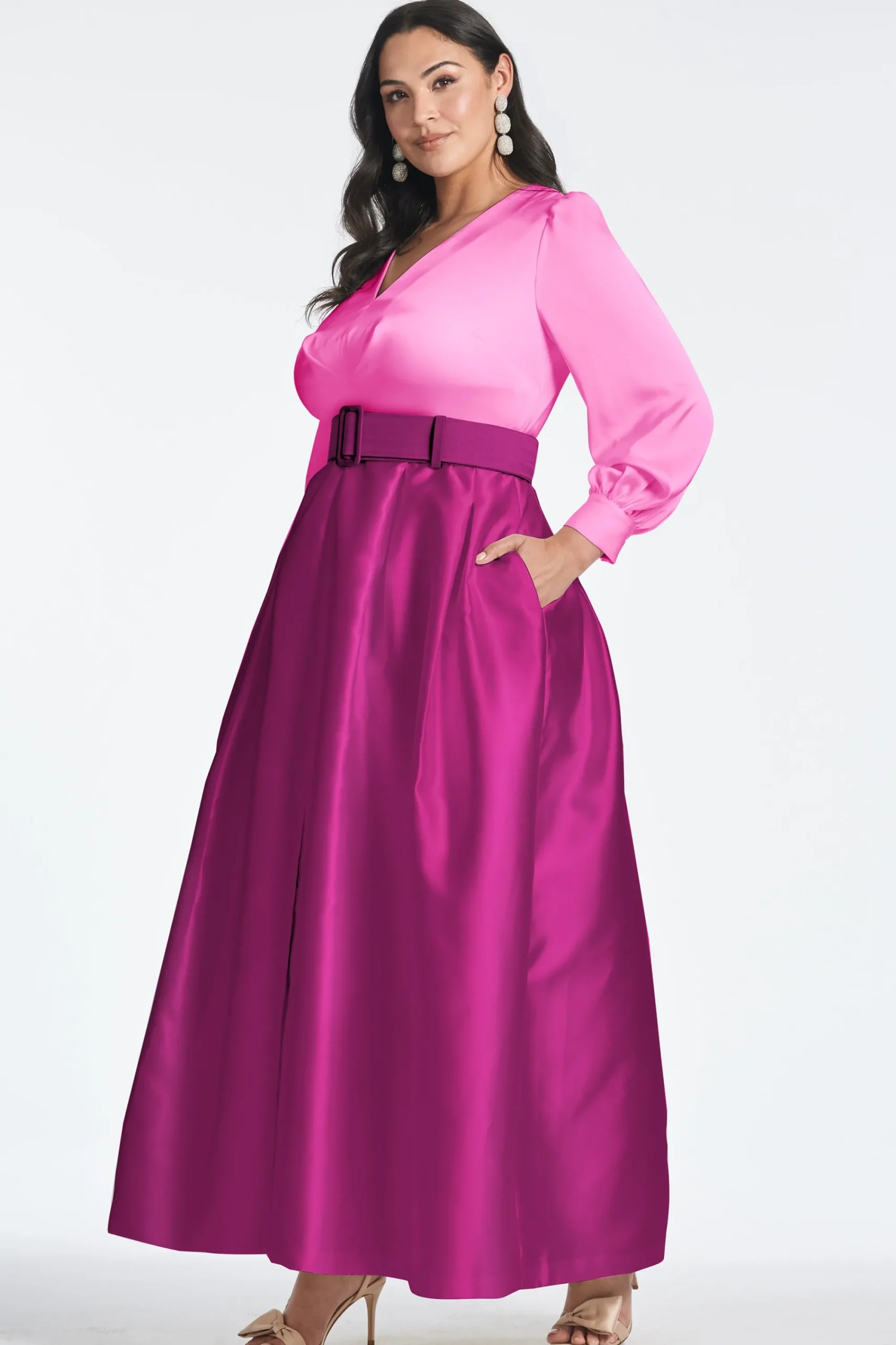 Store Sachin & Babi Zoe Gown - Pink/Magenta Pink&magenta